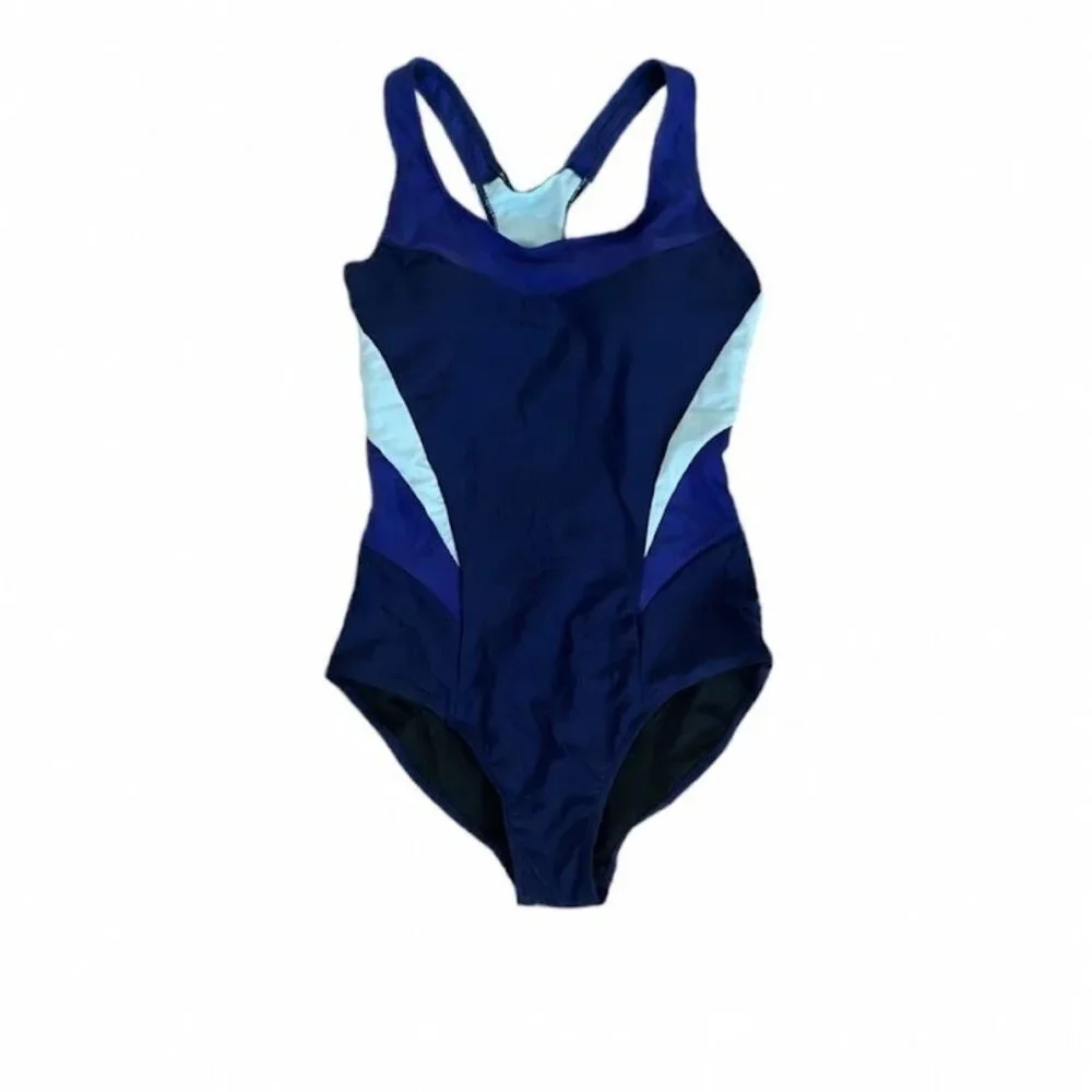 Color block One Piece Swimsuit - Blue & Teal - Size M - NWOT - Picture 2 of 4